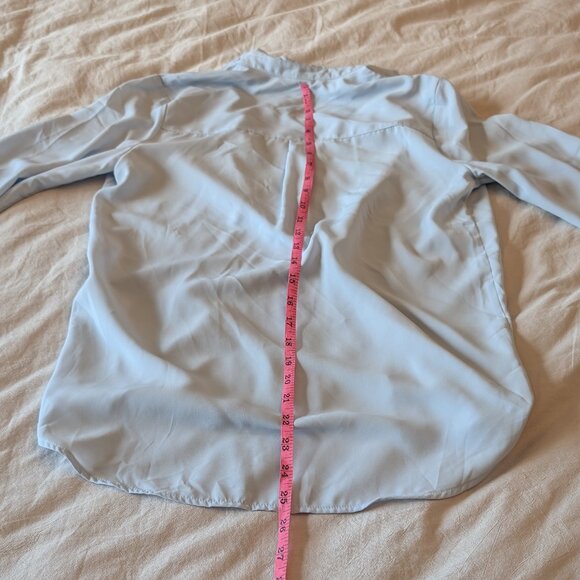 H&M, Button up blouse, powder blue, size 2 - Picture 5 of 15